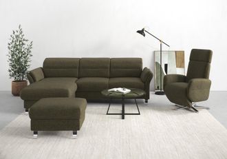 Sit&more Ecksofa »Grenoble L-Form mit Federkern« wahlweise mit Bettfunktion, Bettkasten, Arm- und Kopfteilverstellung