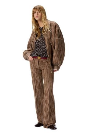 Missoni Bomber Jacket With Irregular Chevron Pattern in Beige at Nordstrom, Size X-Small