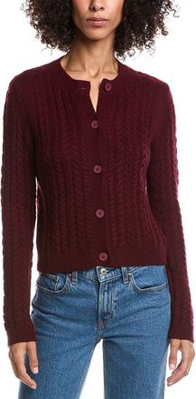 Forté Cashmere Cable Wool & Cashmere-Blend Cardigan