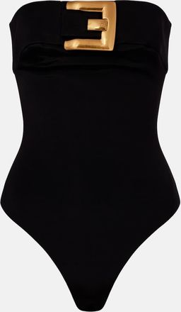 Balmain Strapless cr&ecirc;pe bodysuit