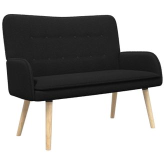 vidaXL Sof&aacute; De 2 Plazas Negro 115 X 61 X 87 Cm Boucl&eacute; Vidaxl