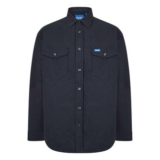 HUGO BOSS Hugo Heren Ebad Overhemd Met Lange Mouwen (Zwart)