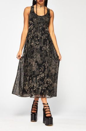 Disturbia Surge Celtic Print Cami Midaxi Dress in Black at Nordstrom, Size 16