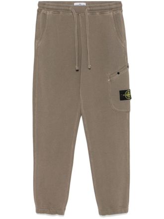 Stone Island Katoenen trainingsbroek met jersey textuur - Bruin