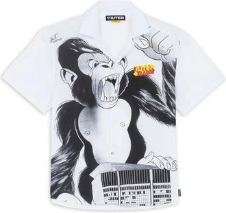 Iuter Short Sleeve Shirts - Heren - Korte mouwen Overhemden - Wit - L - Katoen - Overhemden