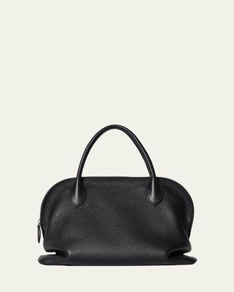 The Row Agnes 12 Nano Curved Top-Handle Bag in Leather