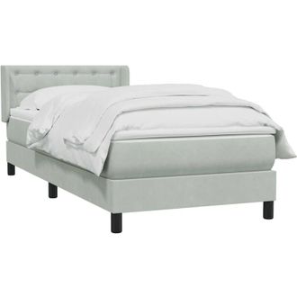vidaXL Cama Box Spring Con Colch&oacute;n Terciopelo Gris Claro 80x210 Cm Vidaxl