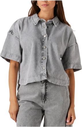 MY ESSENTIAL WARDROBE Dames, Overhemden, Grijs, Maat: 2XL