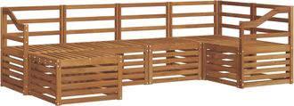 vidaXL Conjunto De Sof&aacute;s De Exterior 6 Uds. Natural Poli&eacute;ster Vidaxl