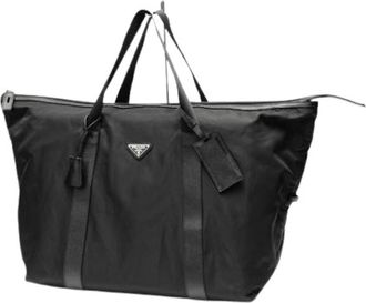Prada Pre-owned Vintage Boston Bag - Dames - Vintage Weekendtas - Zwart - ONE Size - Leer - Vintage
