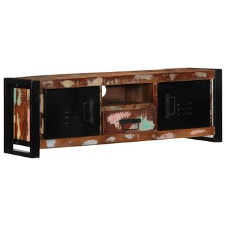 Berkfield Home TV Cabinet 100x30x35 cm Solid Wood Reclaimed in Brown | Size: 100 x 30 x 35 cm