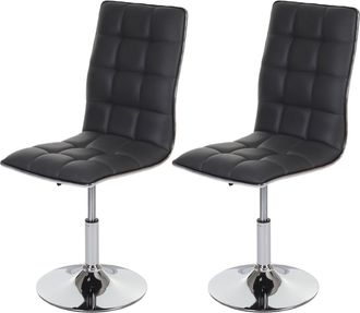 Hhg Hhg - Nunca Usado] Juego De 2 Sillas De Comedor 834, Silla De Cocina, Giratoria Regulable En Altura, Piel Sint&eacute;tica Con Certificado Mvg, Gris