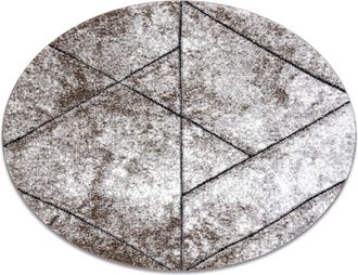 RugsX Rugsx - Alfombra Moderna Cozy 8872 Circulo Wall, Geom&eacute;trico, Triangulos - Structural Dos Niveles De Vell&oacute;n Marr&oacute;n Brown Circulo 160 Cm