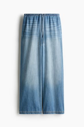 H&M Denimhose mit Kordelzug - Helles Denimblau