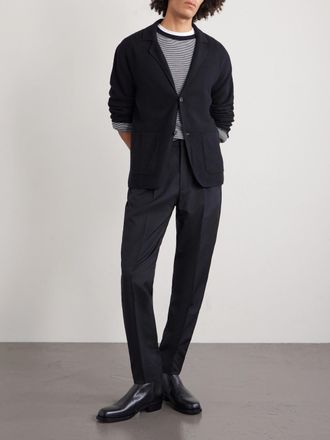 Officine G&eacute;n&eacute;rale Drew Tapered Pleated Wool-Twill Trousers