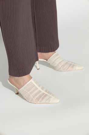 Jimmy Choo London Heeled Mules Lotta, Womens, Cream