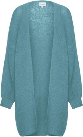 Americandreams Lee Midi Cardigan - Dames - Vesten - Blauw - L/Xl - Wol - Truien & Vesten