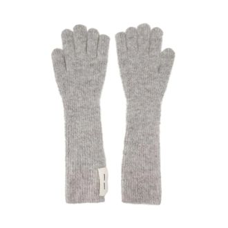 Sams&oslash;e & Sams&oslash;e Sarue Lange Handschoenen - Dames - Accessoires - Grijs - Maat: ONE Size Wol