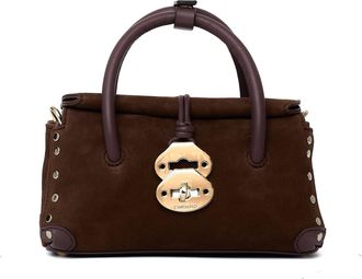 Zanellato Brown Structured Roll-Top Zashmere Handbag