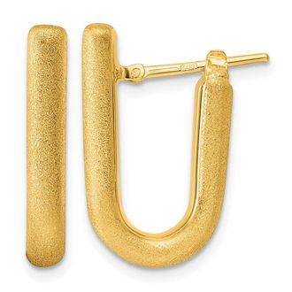 Diamond2Deal 14K Yellow Gold Satin Hoop Earrings