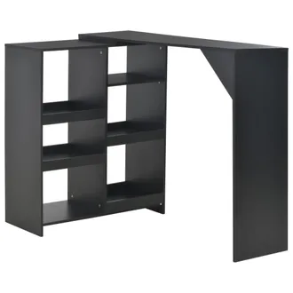vidaXL Tavolo Da Bar Con Scaffale Mobile Nero 138x39x110 Cm - Vidaxl