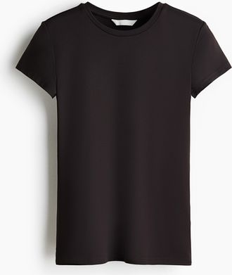 H&M Figurbetontes T-Shirt - Brown