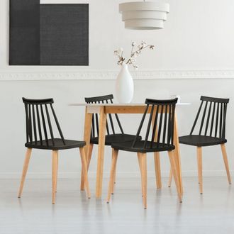 IDMarket Lote De 4 Sillas De Comedor Lily Negras