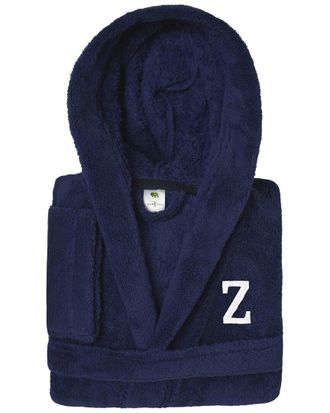 Linum Home Textiles Personalized Linum Kids Small Super Plush Hooded Bathrobe With White Bookman Font (Monogrammed A-Z)