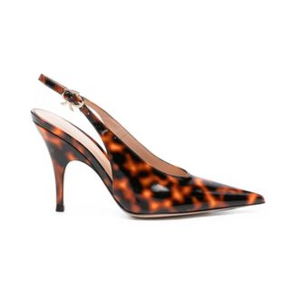 Gianvito Rossi Pointed Toe Slingback Pump - female - Gianvito Rossi - Pumps - Red - 8 UK - Shoes