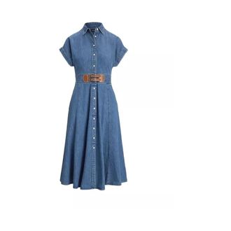 Ralph Lauren Dames, Jurken, Blauw, Maat: S Katoen