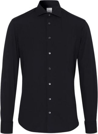 Traiano Overhemden, Heren, Zwart, M, Leer, Rossini Radical Fit Shirt