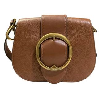 Ralph Lauren Vintage, unisex, Bruin, ONE Size, Leer, Pre-owned Lennox Pebbled Leather Shoulder Bag