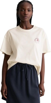 Marc O'Polo Denim T-Shirt MARC OPOLO DENIM, Damen, Gr. XL, silky wei&szlig;, Jersey, Obermaterial: 100% Baumwolle, relaxed fit normal, Rundhals, Shirts T-Shirt, relaxed aus B