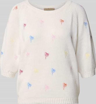 Smith & Soul Pullover mit Raglan&auml;rmeln und Motiv-Stitching in Offwhite, Gr&ouml;&szlig;e XXL