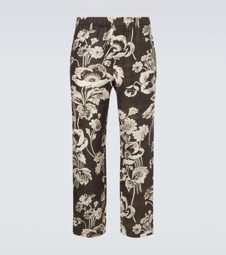 Commas Floral linen straight pants