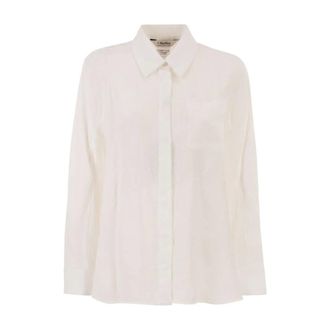 Max Mara Klassiek Button-Down Overhemd - Dames - Blouses & Shirts - Wit - Maat: M Linnen