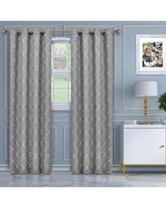 Superior 52X96 Imperial Trellis Blackout 2Pc Curtain Panel Set