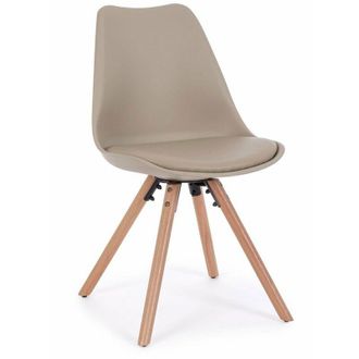 BIZZOTTO Sedia New Trend con gambe in legno di faggio, per arredo interno 54 x 49 x h 83,5 cm -Tortora / Confezione da 4 pezzi