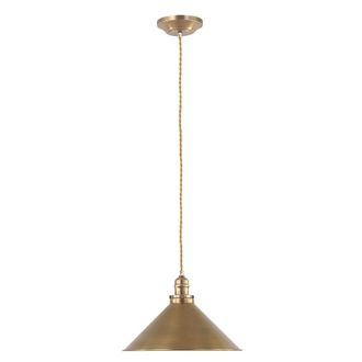 Netlighting Provence 1 Light Dome Ceiling Pendant Aged Brass E27 in Yellow