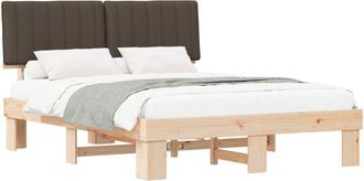 vidaXL Estructura De Cama Con Cabecera Tapizada Taup&eacute; 150 X 200 Cm Vidaxl