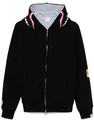 A Bathing Ape 2ND shark full-zip hoodie - men - Cotton/Cotton - M - Black