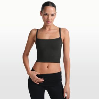 Nike Womens SKIMS Ribbed Seamless Cami Tank Top in Black | BABRA10223W-OAR