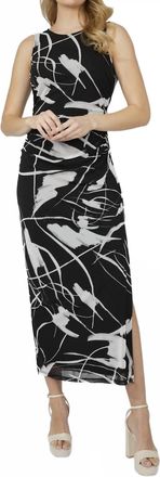 Frank Lyman Design Midi Knit Dress In Black/off White