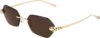 Cartier Ct0636S Zonnebrillen - unisex - Accessoires - Geel - Maat: 55 MM