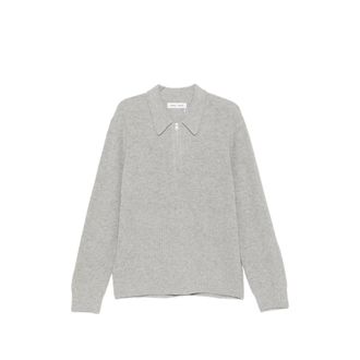 Sams&oslash;e & Sams&oslash;e Ribbed-knit Quarter-zip Polo Shirt