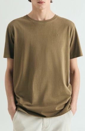 Scalpers Regular Fit Embroidered T-Shirt in Khaki at Nordstrom, Size Xx-Large Eu