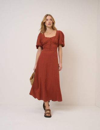 Nobody's Child Burnt Orange Melody Midi Dress