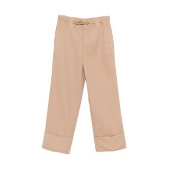 Twinset Cropped Trousers, female, Beige, Size: S Cropped Trousers