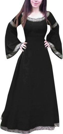 Generic Vintage Dresses for Women Medieval Dress Women Victorian Regency Dress Cosplay Halloween Renaissance Costumes Round Neck Gothic Rockabilly Dress Vinta