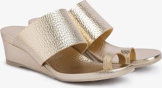 Pedro Garcia Toe ring midi wedge sandal in silver metallic leather | Weilis| Spring Summer 26 | PEDRO GARCIA
